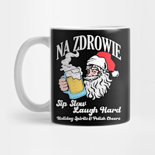 Funny Polish Christmas Santa Cool Na Zdrowie Poland Beer Mug